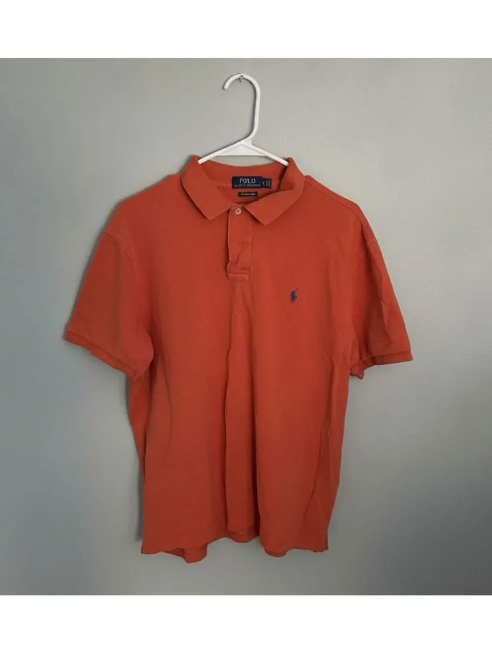 Polo Ralph Lauren Custom Slim Fit Cotton Polo Shirt Men XL Golf Tennis Orange
